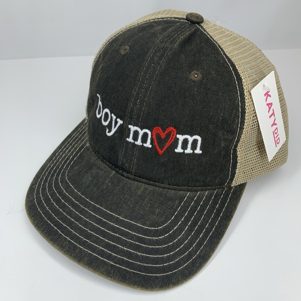 Boy Mom Hat Katy Did Gray Adjustable Snapback Mesh Otto Baseball Cap Heart NEW